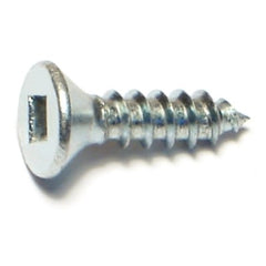 #8 x 5/8" Zinc Plated Steel Square Drive Flat Head Sheet Metal Screws
