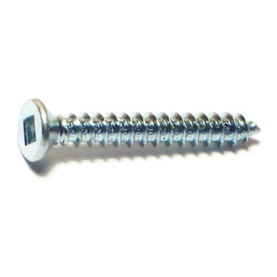 #8 x 1-1/4" Zinc Plated Steel Square Drive Flat Head Sheet Metal Screws