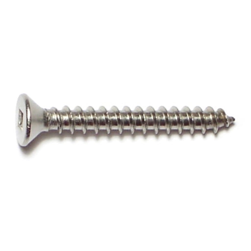 #10 x 1-1/2" 18-8 Stainless Steel Square Drive Flat Head Sheet Metal Screws