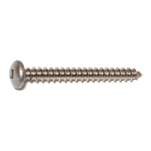 #12 x 2" 18-8 Stainless Steel Square Drive Pan Head Sheet Metal Screws