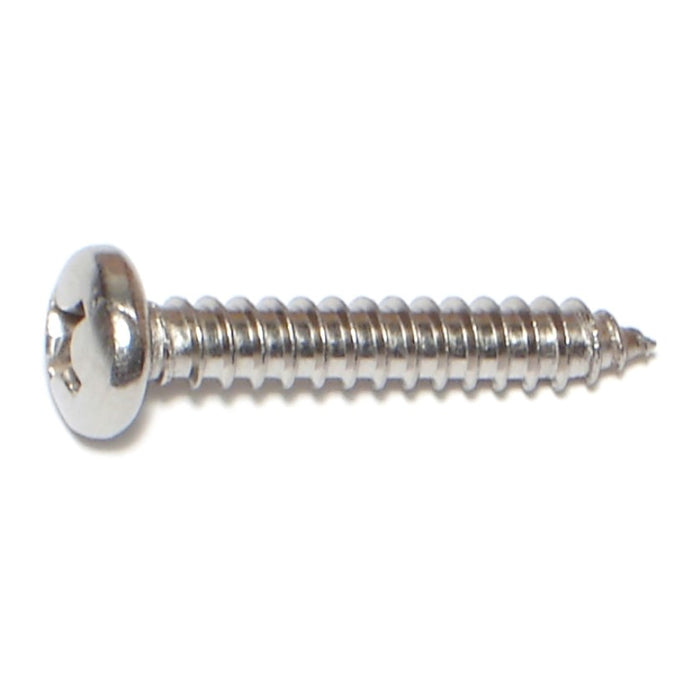 #12 x 1-1/4" 18-8 Stainless Steel Phillips Pan Head Sheet Metal Screws