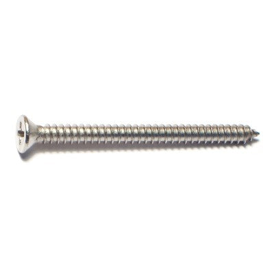 #8 x 2" 18-8 Stainless Steel Phillips Flat Head Sheet Metal Screws