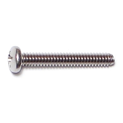 #6-32 x 1" 18-8 Stainless Steel Coarse Thread Phillips Pan Head Machine Screws