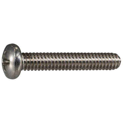 1/4"-20 x 1-1/2" 18-8 Stainless Steel Coarse Thread Phillips Pan Head Machine Screws