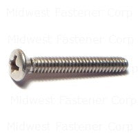 #6-32 x 1" 18-8 Stainless Steel Coarse Thread Phillips Oval Head Machine Screws