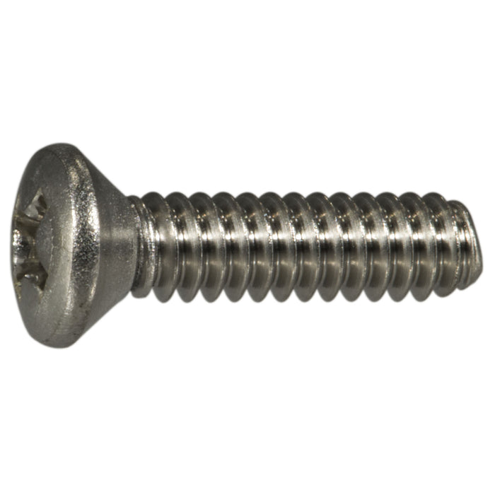 #10-24 x 3/4" 18-8 Stainless Steel Coarse Thread Phillips Oval Head Machine Screws