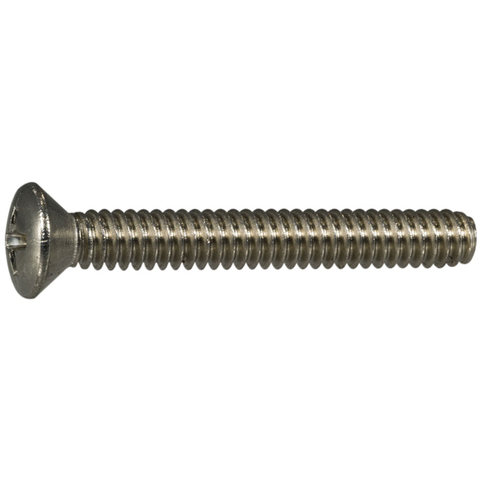 #10-24 x 1-1/2" 18-8 Stainless Steel Coarse Thread Phillips Oval Head Machine Screws