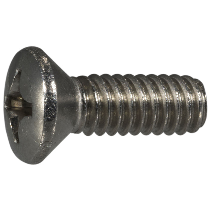 1/4"-20 x 3/4" 18-8 Stainless Steel Coarse Thread Phillips Oval Head Machine Screws