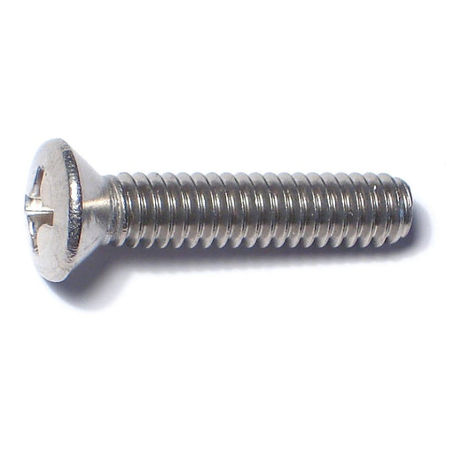 1/4"-20 x 1-1/4" 18-8 Stainless Steel Coarse Thread Phillips Oval Head Machine Screws