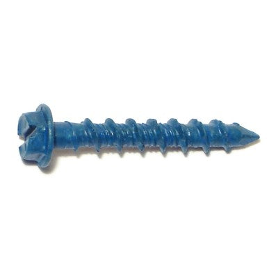 3/16" x 1-1/4" Blue Ruspert Coated Steel Hex Washer Head Tapcon Masonry Screws