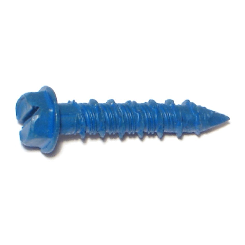 1/4" x 1-1/4" Blue Ruspert Coated Steel Hex Washer Head Tapcon Masonry Screws