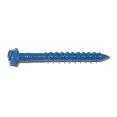 1/4" x 2-1/4" Blue Ruspert Coated Steel Hex Washer Head Tapcon Masonry Screws
