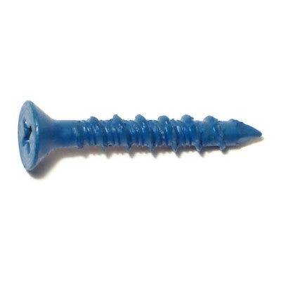 3/16" x 1-1/4" Blue Ruspert Coated Steel Phillips Flat Head Tapcon Masonry Screws
