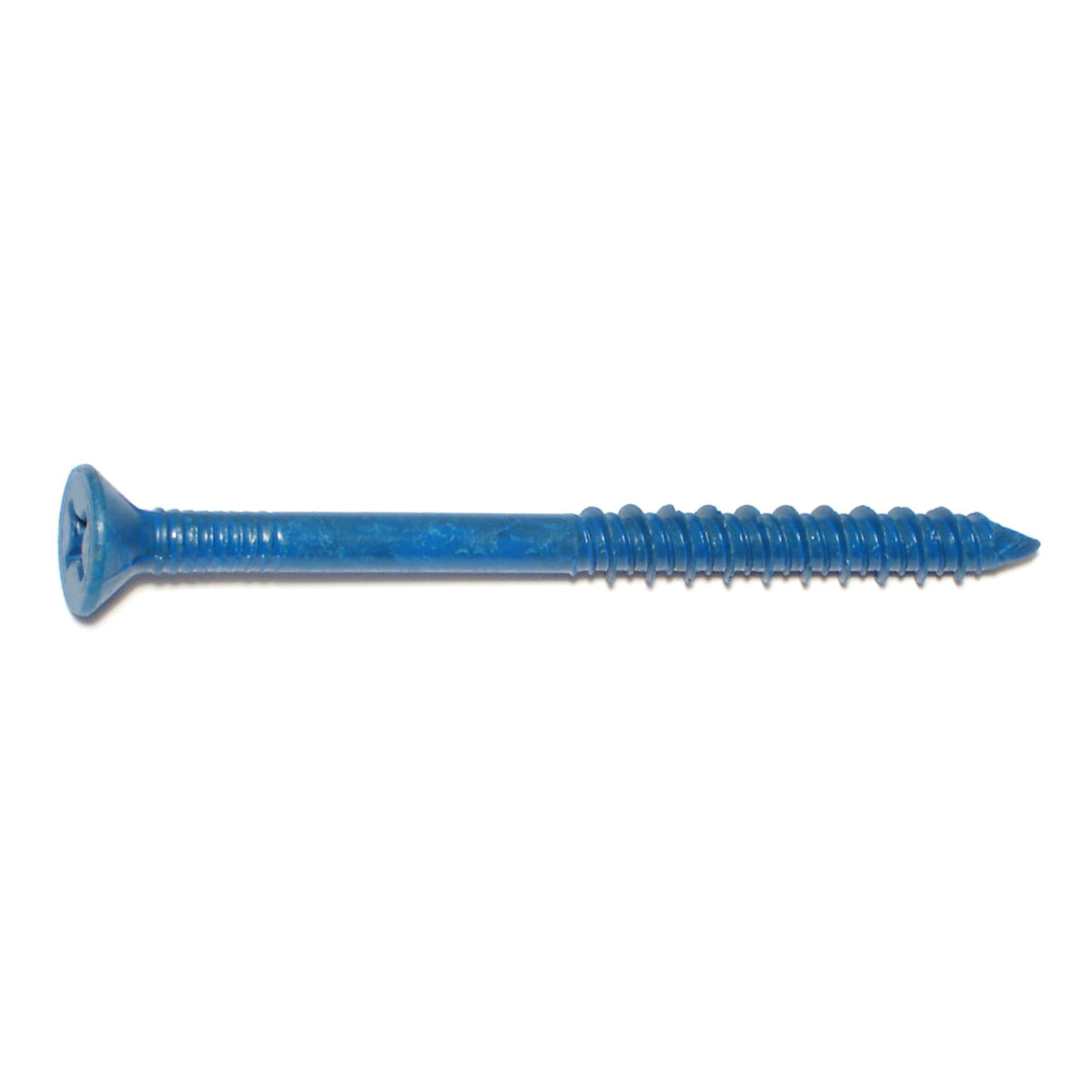 1/4" x 3-1/4" Blue Ruspert Coated Steel Phillips Flat Head Tapcon Masonry Screws