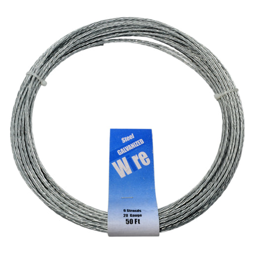 20 WG x 50' Galvanized 6 Strand Steel Wire