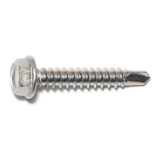 #8-18 x 1" 410 Stainless Steel Hex Washer Head Self-Drilling Screws