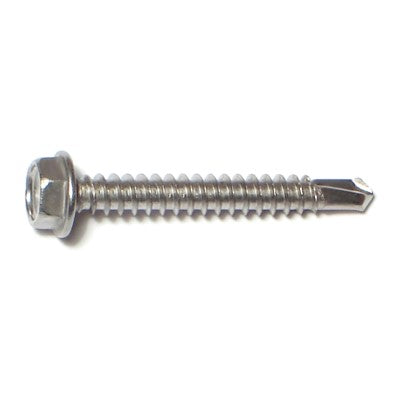 #8-18 x 1-1/4" 410 Stainless Steel Hex Washer Head Self-Drilling Screws