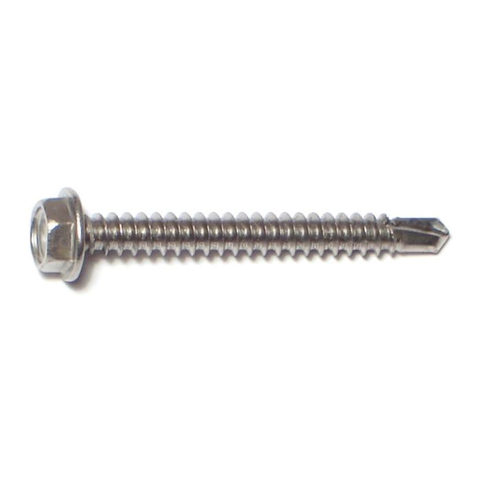 #8-18 x 1-1/2" 410 Stainless Steel Hex Washer Head Self-Drilling Screws