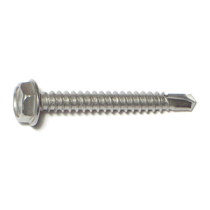 #10-16 x 1-1/2" 410 Stainless Steel Hex Washer Head Self-Drilling Screws