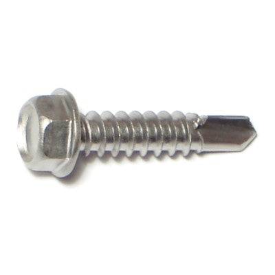 #12-14 x 1" 410 Stainless Steel Hex Washer Head Self-Drilling Screws