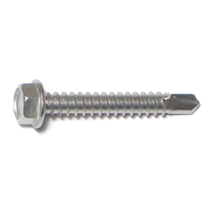 #12-14 x 1-1/2" 410 Stainless Steel Hex Washer Head Self-Drilling Screws