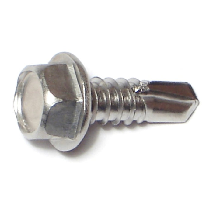 #14-14 x 3/4" 410 Stainless Steel Hex Washer Head Self-Drilling Screws