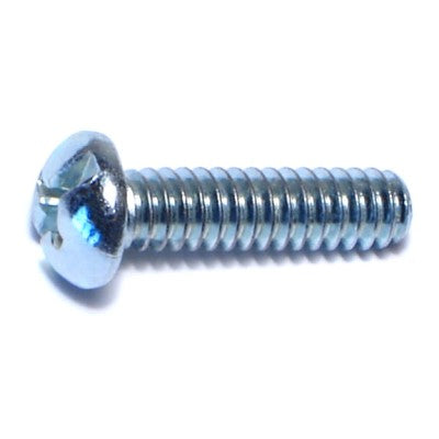 #10-24 x 3/4" Zinc Plated Steel Coarse Thread Combo Round Head Machine Screws