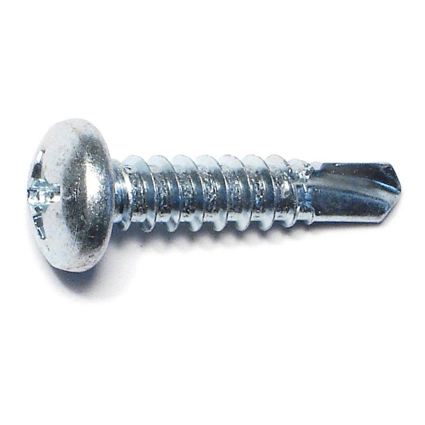#12-14 x 1" Zinc Plated Steel Phillips Pan Head Self-Drilling Screws