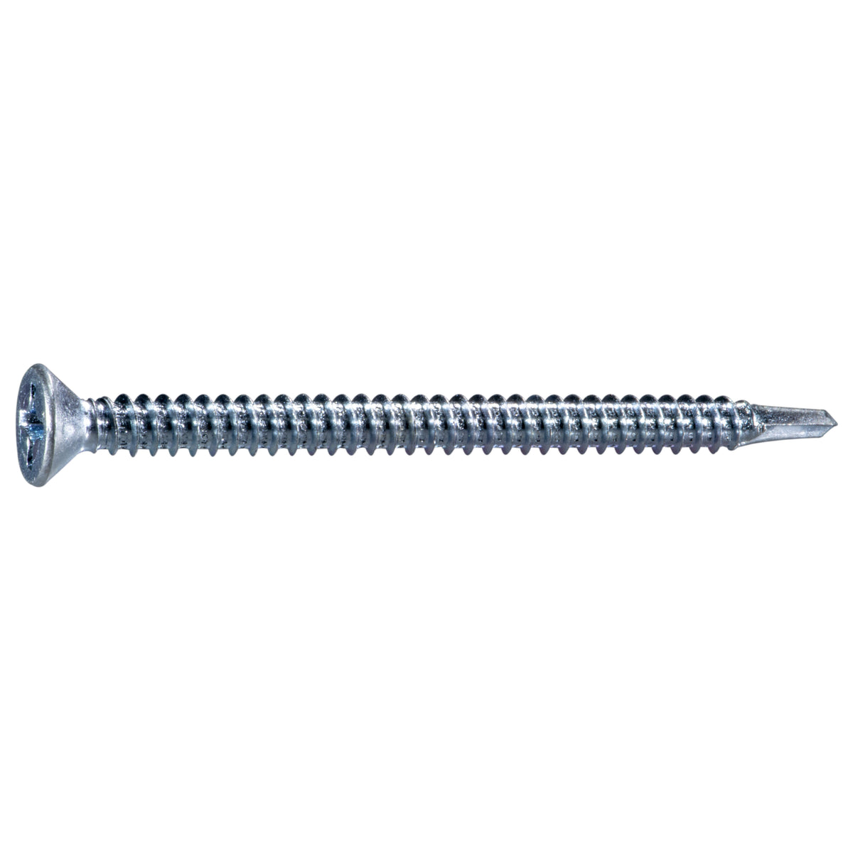 #12-14 x 3" Zinc Plated Steel Phillips Flat Head Self-Drilling Screws