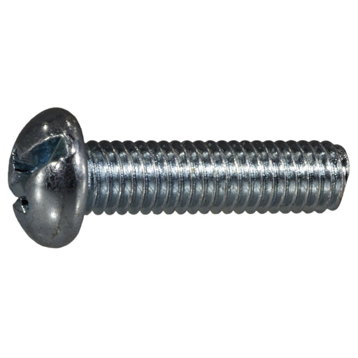 #10-32 x 3/4" Zinc Plated Steel Fine Thread Combo Round Head Machine Screws