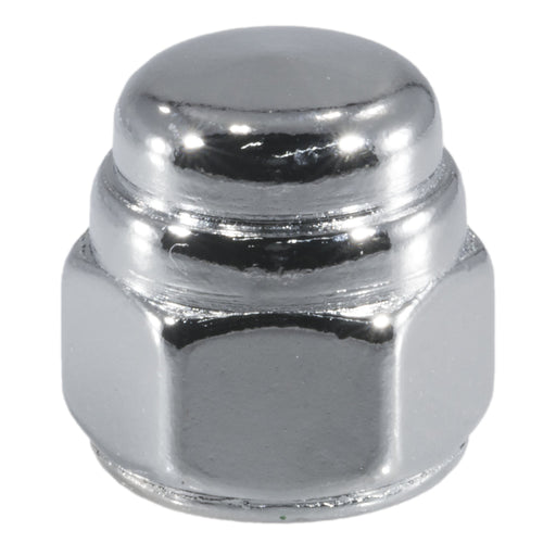 3/8"-16 Chrome Plated Steel Coarse Thread Flat Head Acorn Cap Nuts