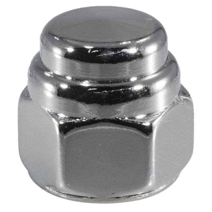 5/8"-18 Chrome Plated Steel Fine Thread Flat Head Acorn Cap Nuts