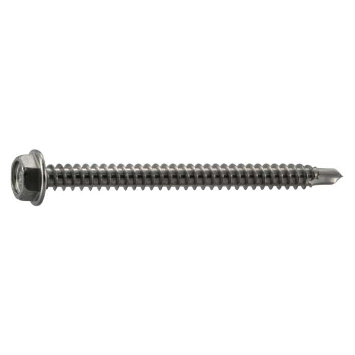 #8-16 x 2" 410 Stainless Steel Hex Washer Head Self-Drilling Screws
