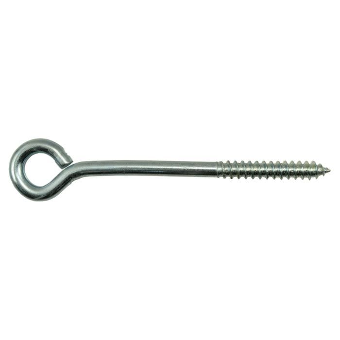 1/4" x 1/8" x 5" Zinc Plated Steel Lag Eye Screws