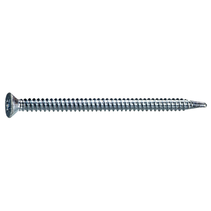 #10-16 x 3" Zinc Plated Steel Phillips Flat Head Self-Drilling Screws