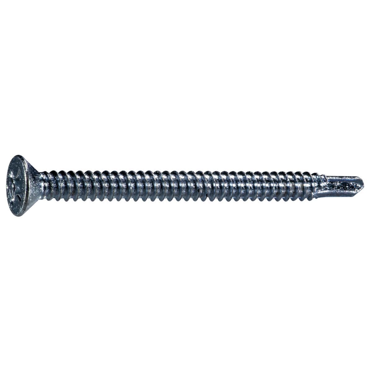 #14 x 3" Zinc Plated Steel Phillips Flat Head Self-Drilling Screws