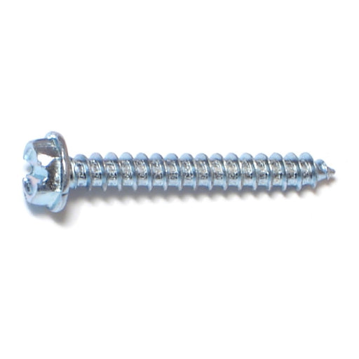 #8 x 1-1/4" Zinc Plated Steel Slotted Hex Washer Head Sheet Metal Screws