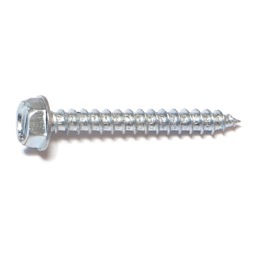 #10 x 1-1/2" Zinc Plated Steel Slotted Hex Washer Head Sheet Metal Screws