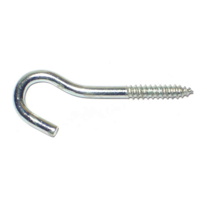 9/64" x 3/8" x 2-1/16" Zinc Plated Steel Screw Hooks