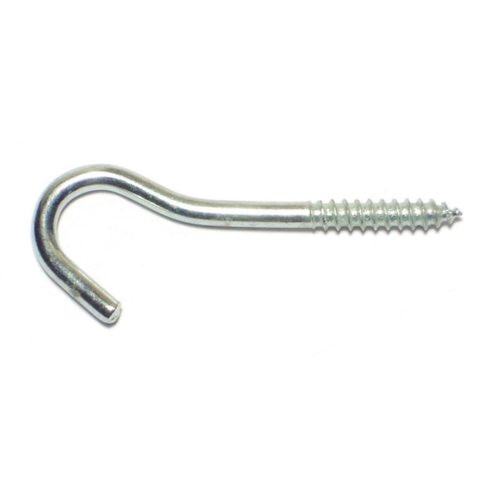 1/8" x 5/16" x 1-11/16" Zinc Plated Steel Screw Hooks