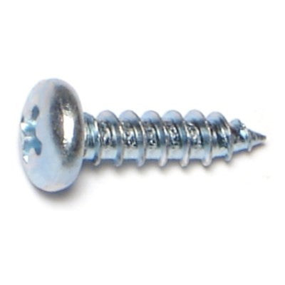 #8 x 5/8" Zinc Plated Steel Phillips Pan Head Sheet Metal Screws