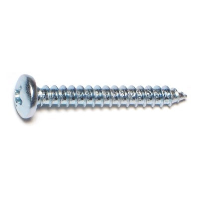 #8 x 1-1/4" Zinc Plated Steel Phillips Pan Head Sheet Metal Screws