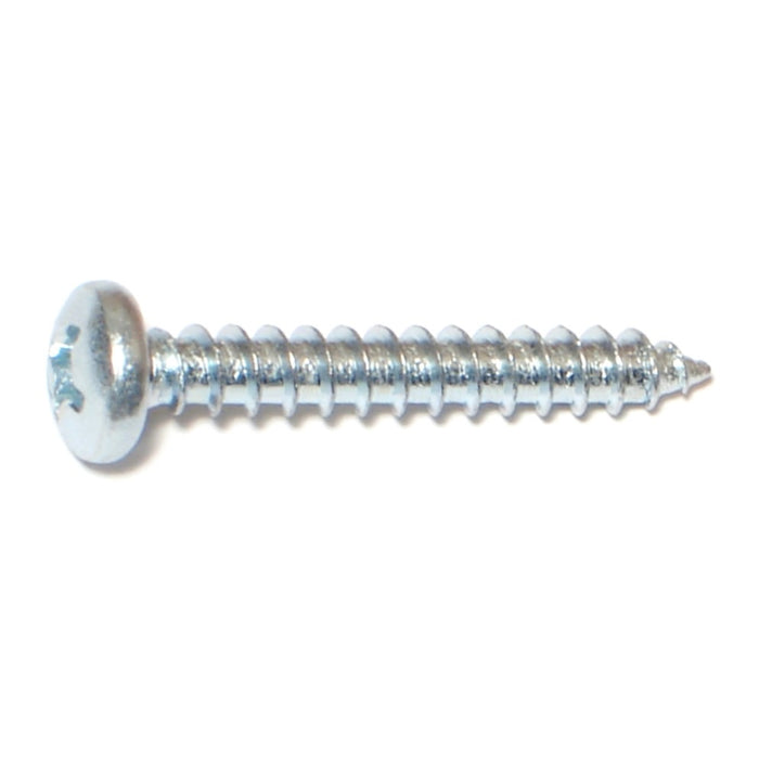 #12 x 1-1/2" Zinc Plated Steel Phillips Pan Head Sheet Metal Screws