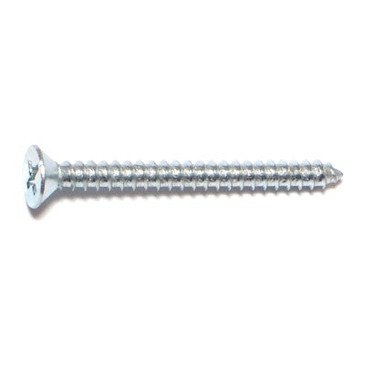 #6 x 1-1/2" Zinc Plated Steel Phillips Flat Head Sheet Metal Screws