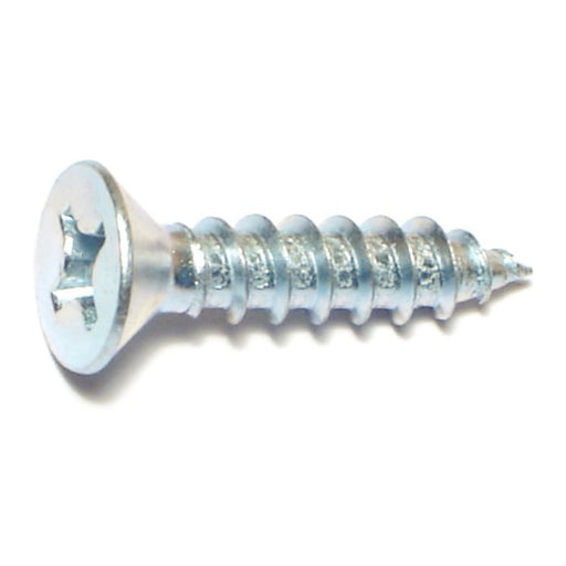 #12 x 1" Zinc Plated Steel Phillips Flat Head Sheet Metal Screws