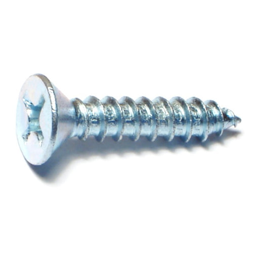 #14 x 1-1/4" Zinc Plated Steel Phillips Flat Head Sheet Metal Screws