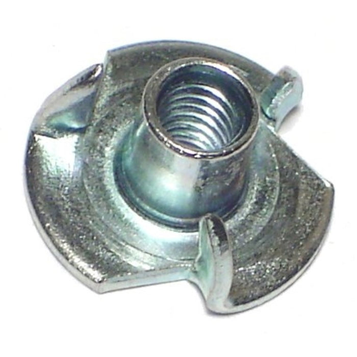 #8-32 Zinc Plated Steel Coarse Thread Pronged Tee Nuts