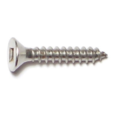 #8 x 1" 18-8 Stainless Steel Square Drive Flat Head Sheet Metal Screws