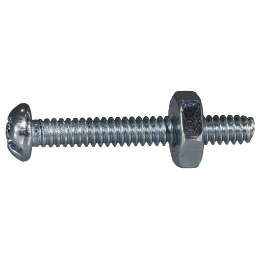 #6-32 x 1" Zinc Plated Steel Coarse Thread Combo Round Head Machine Screws