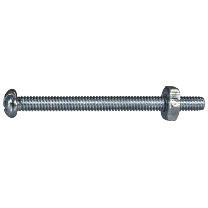 #8-32 x 2" Zinc Plated Steel Coarse Thread Combo Round Head Machine Screws